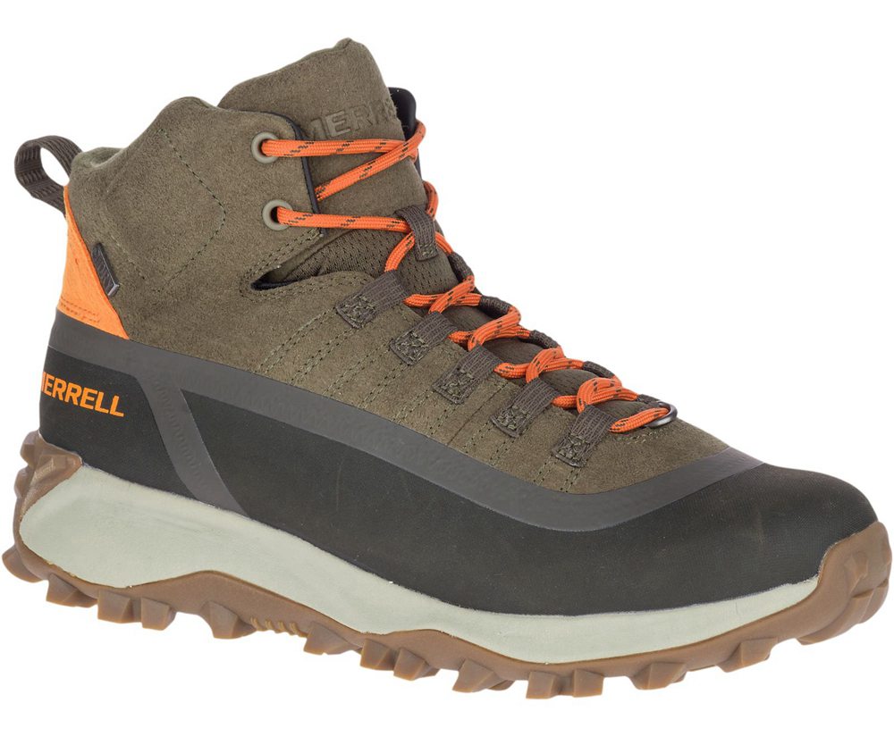 Merrell Boots Olive - Thermo Snowdrift Mid Shell Waterproof - Mens 62NBCFXLD